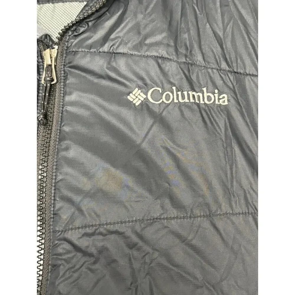 Columbia Mens L Black‎ White Out Omni-Heat Thermal Technology Puffer Vest